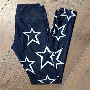 Womens Navy Star Print Leggings